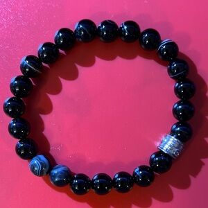 Elegant Black Beaded Bracelet